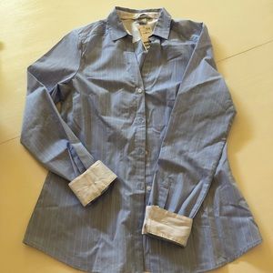 Light blue and white stripe button down